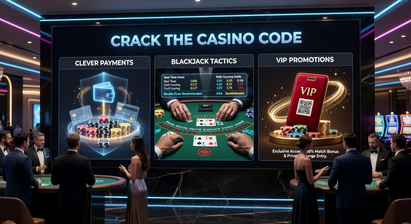 Dynamic graphic of a blackjack hand calculation overlaid with payment icons and VIP ladder, illustrating integrated casino strategies