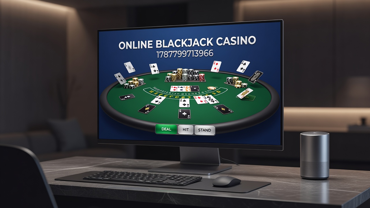 Live dealer blackjack table in an online casino studio setting