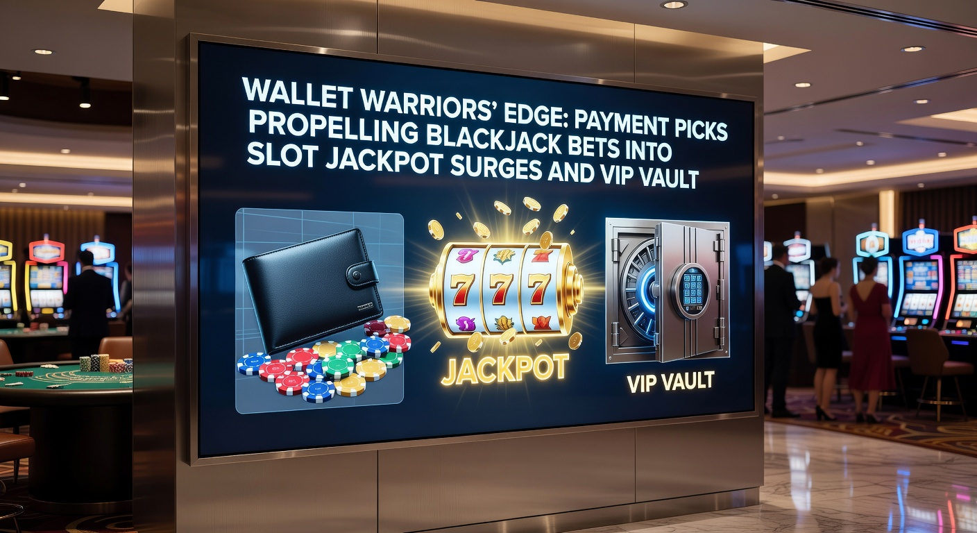 Graph showing payment method speeds and corresponding jackpot win rates, with arrows linking blackjack icons to slot reels and VIP badges